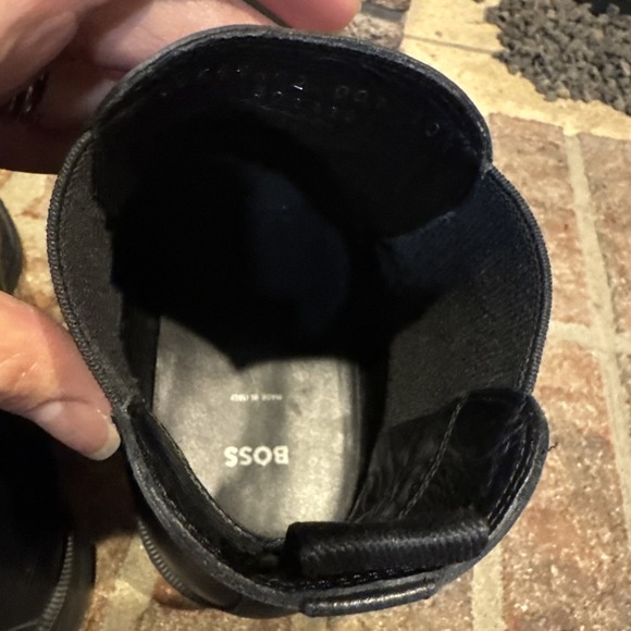 BOSS Derrk Chelsea Boot Mens Size 10.5 Black Leather Italy Ankle Dress Pull On - Picture 13 of 16